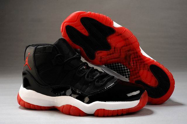 Air Jordan 11 Bred 11S Men's Basketball Shoes Black Red-40